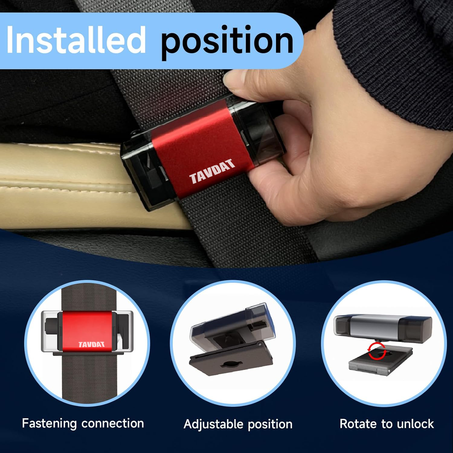 Tavdat™ 2-in-1 Car Safety Tool – Window Breaker & Seatbelt Cutter, Red 2‑Pack