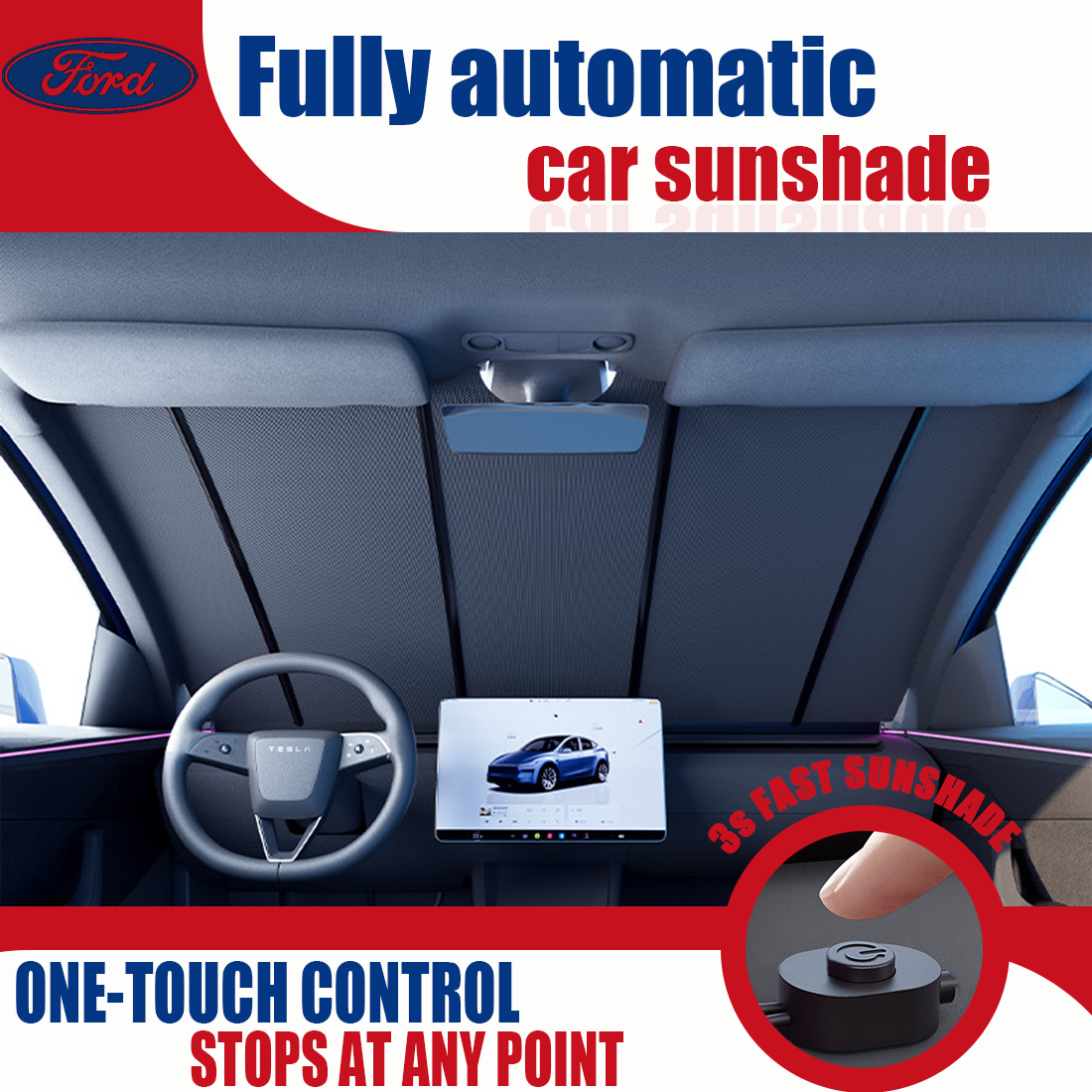 Ford-Motorized Windshield Sunshade