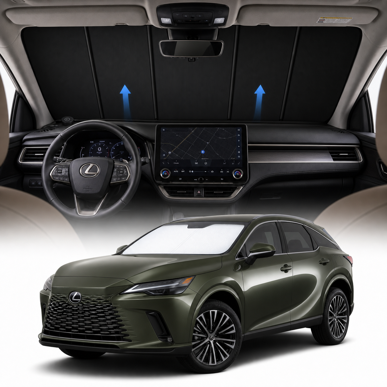 Lexus RX350H Motorized Windshield Sunshade TAVDAT™