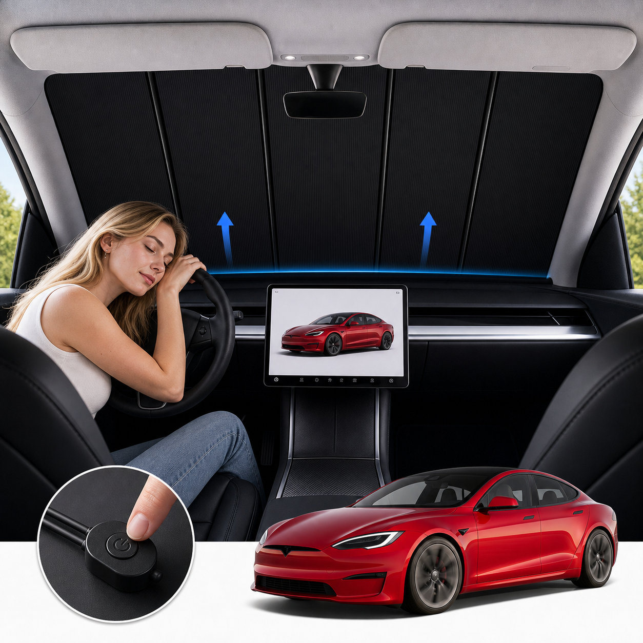 Tesla Model S Motorized Windshield Sunshade TAVDAT™