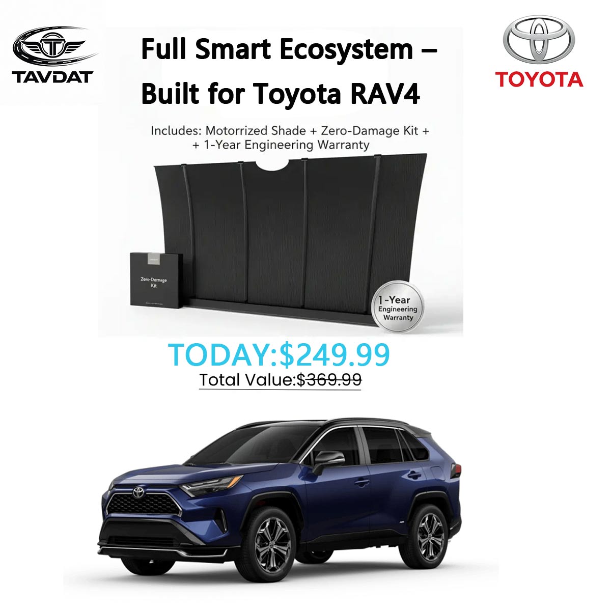 Toyota RAV4 Motorized Windshield Sunshade TAVDAT™